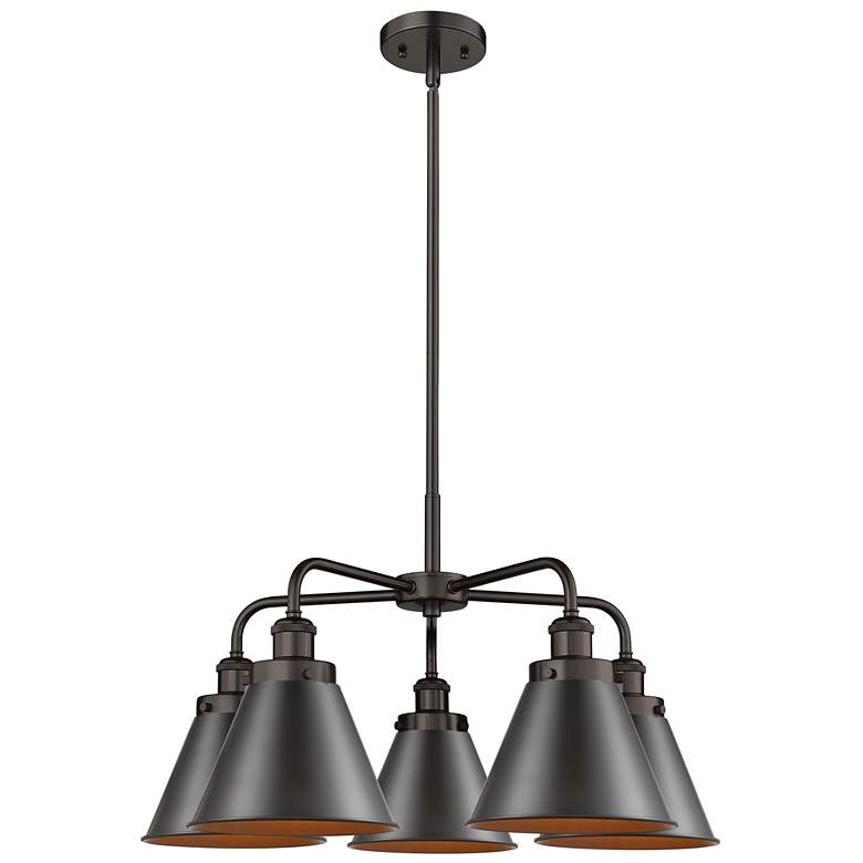 Image 1 Urban 26"W 5 Light Oil Rubbed Bronze Stem Chandelier w/ Tall Bronze