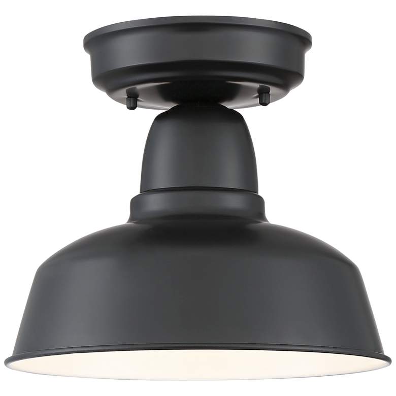 Image 2 Urban Barn 10 1/4 inch Wide Black Outdoor Ceiling Light