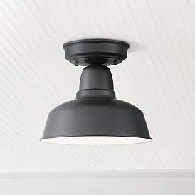 Image1 of Urban Barn 10 1/4" Wide Black Outdoor Ceiling Light