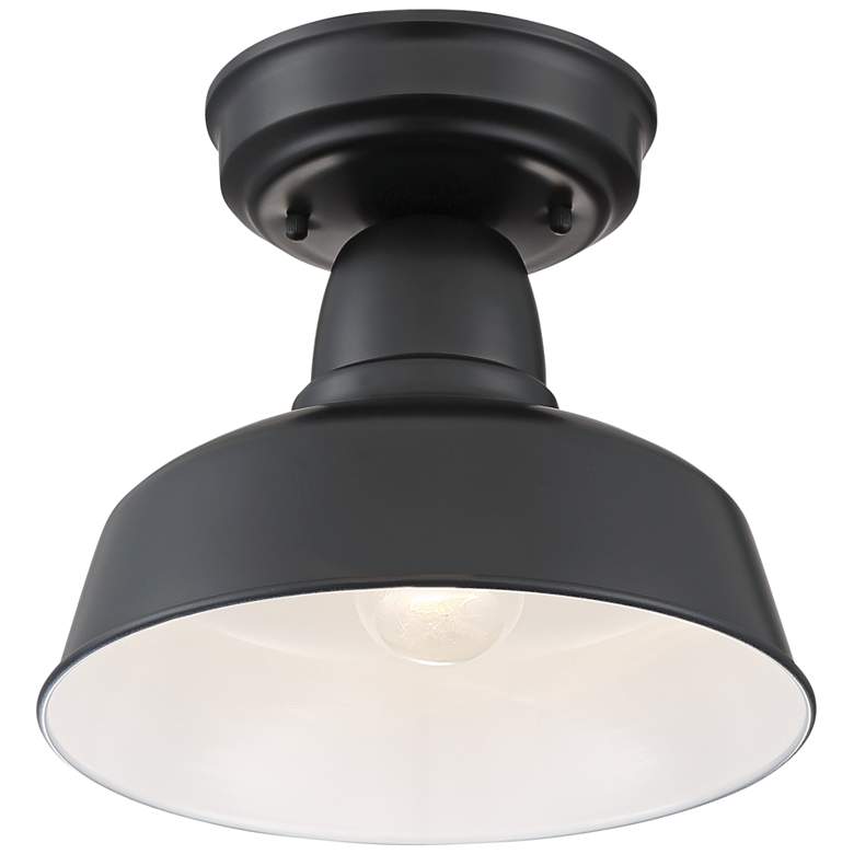 Image 6 Urban Barn 10 1/4" Wide Black Outdoor Ceiling Light more views