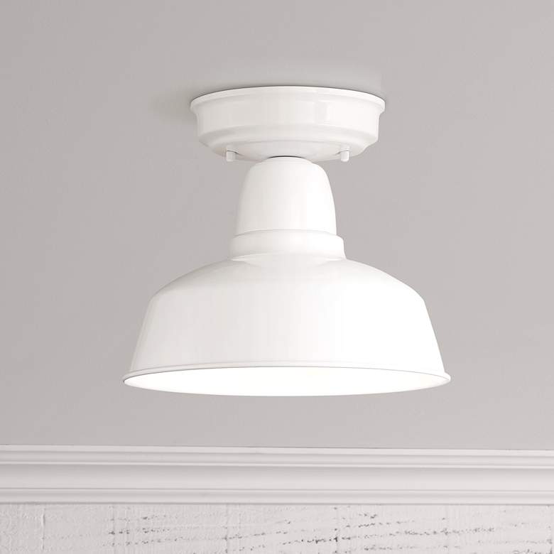 Urban Barn 10 1/4&quot; Wide White Outdoor Ceiling Light