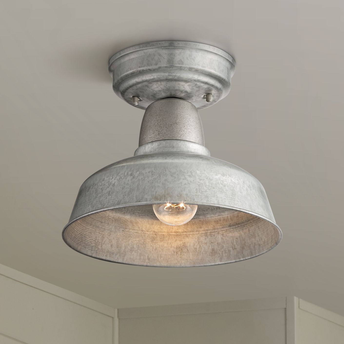 Galvanized deals ceiling light