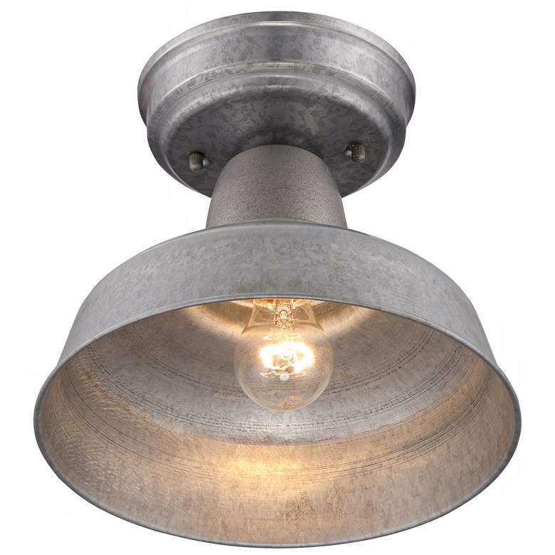 Urban Barn 10 1/4&quot;W Galvanized Steel Outdoor Ceiling Light more views