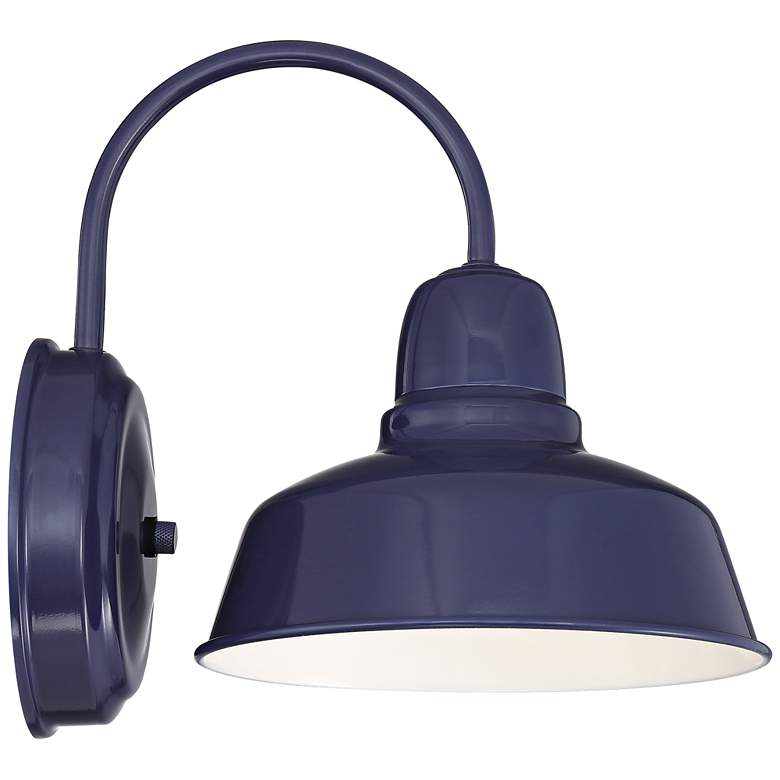 Image 7 Urban Barn 11 1/4 inch High Blue Indoor-Outdoor Wall Light more views