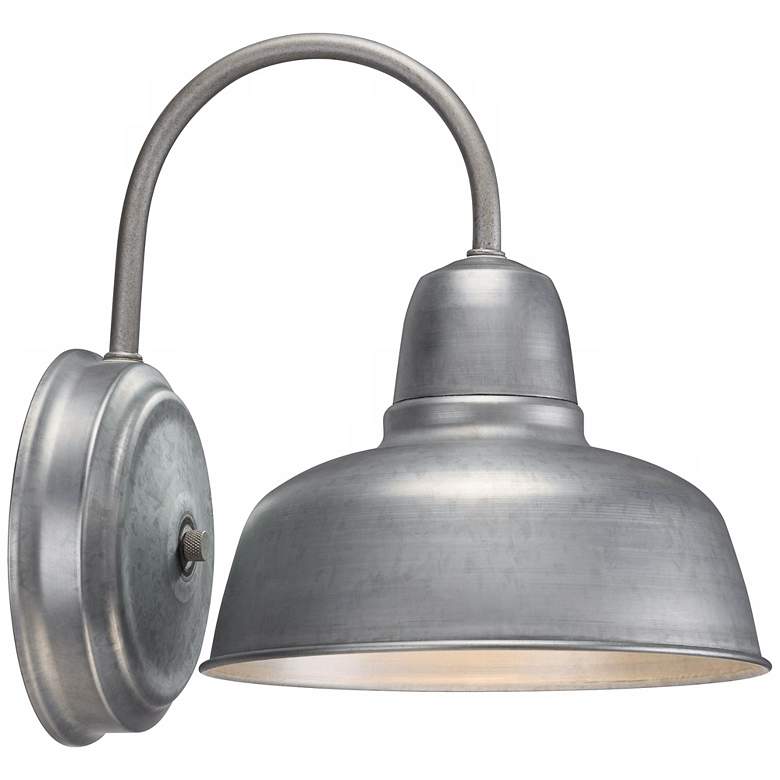 Image 7 Urban Barn 11 1/4 inch High Galvanized Indoor-Outdoor Wall Light more views