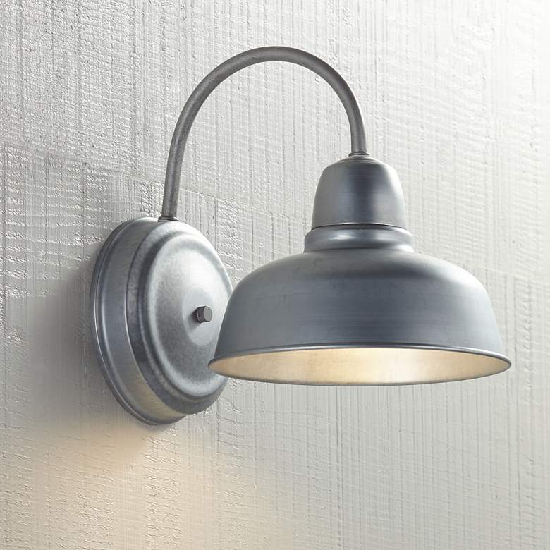 Image 7 Urban Barn 11 1/4" High Galvanized Wall Sconce Set of 2 more views
