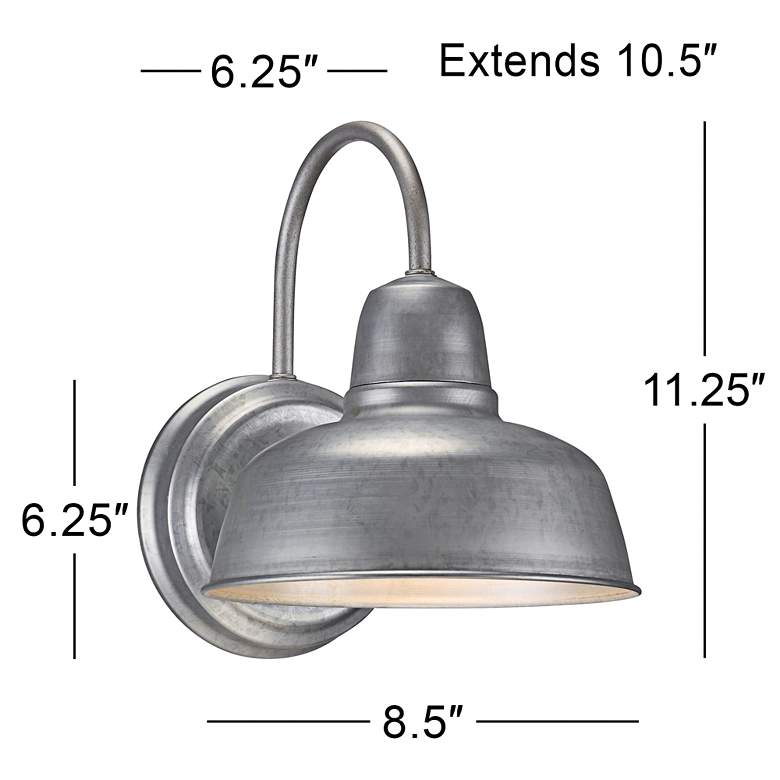 Image 7 Urban Barn 11 1/4" High Galvanized Wall Sconce Set of 2 more views