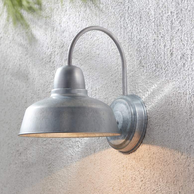 Image 6 Urban Barn 13" High Galvanized Steel Wall Sconce Set of 2 more views