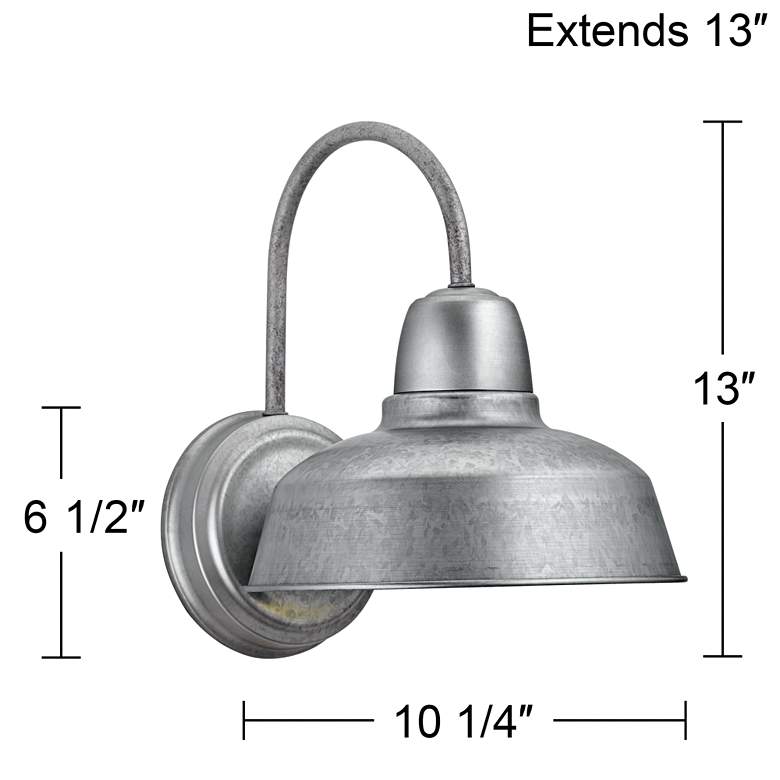 Image 7 Urban Barn 13" High Galvanized Steel Wall Sconce Set of 2 more views