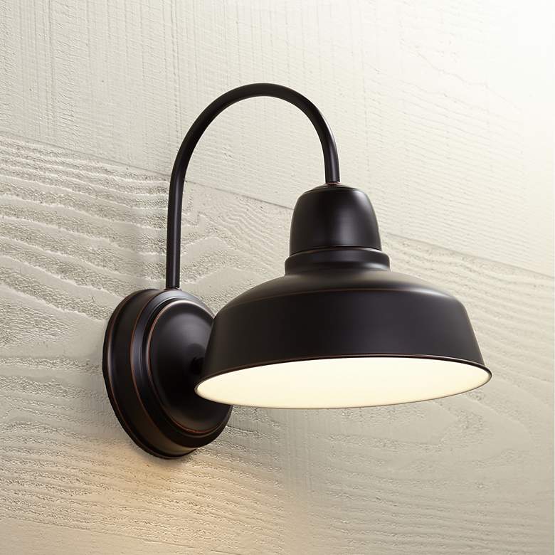 Image 1 Urban Barn 13 inchH Bronze Outdoor Wall Light with 16W LED Bulb