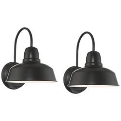 Urban Barn Collection 13" High Black Outdoor Wall Light Set of 2