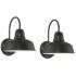 Urban Barn Collection 13" High Black Outdoor Wall Light Set of 2