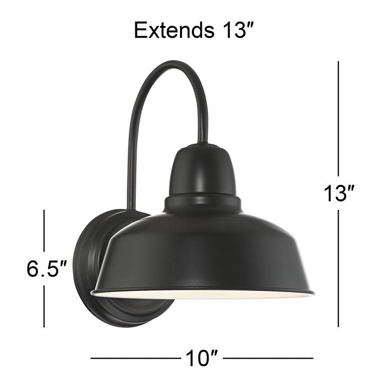 Image 7 Urban Barn Collection 13" High Black Outdoor Wall Light Set of 2 more views