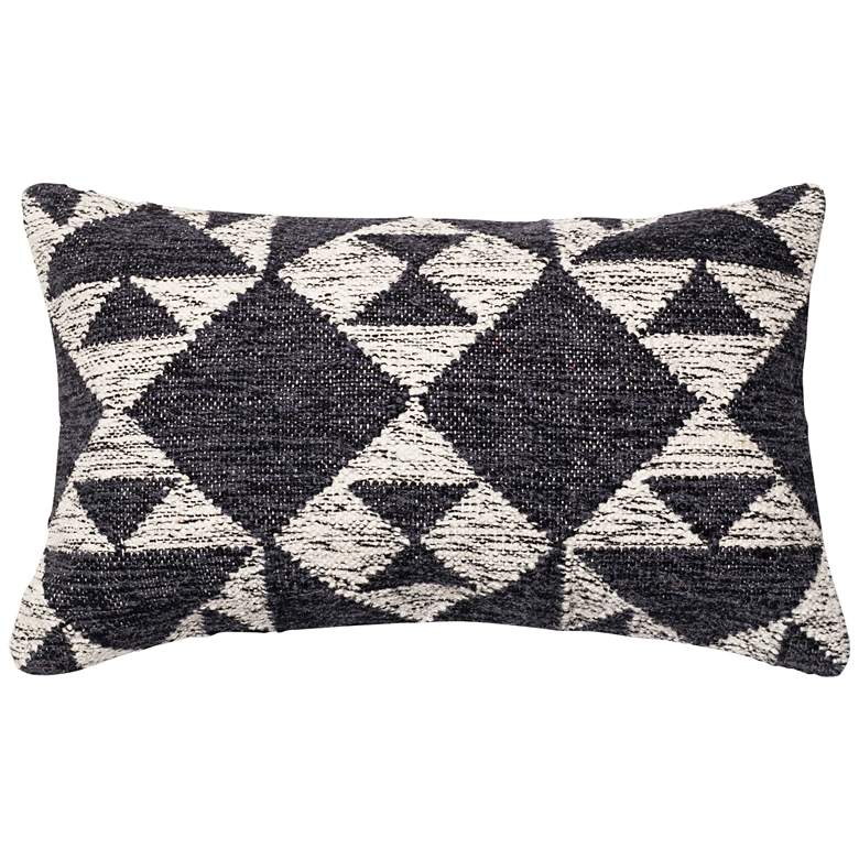 Image 1 Urban Boho Charcoal Geometric 21 inch x 13 inch Accent Pillow