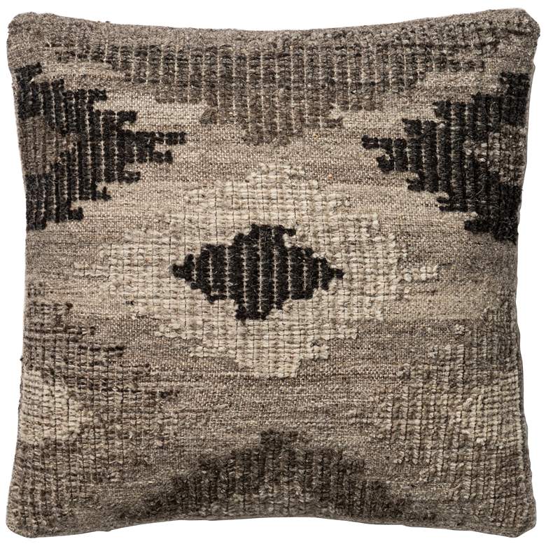 Image 1 Urban Boho Gray Earthtone 22 inch Square Accent Pillow