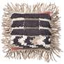 Urban Boho Gray Tribal Fringe 18" Square Accent Pillow