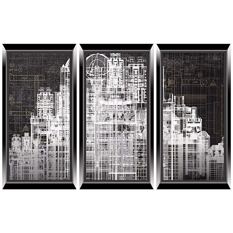 Image 1 Urban City Triptych Set of 3 Architectural Wall Art Prints