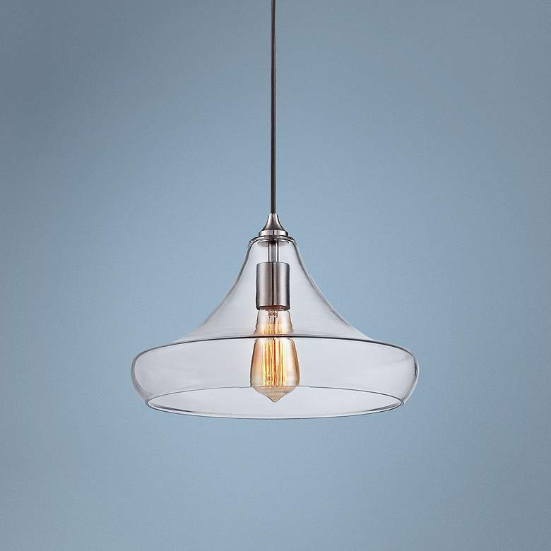 Image 1 Urban Contemporary 13 1/4" Wide Clear Glass Pendant Light