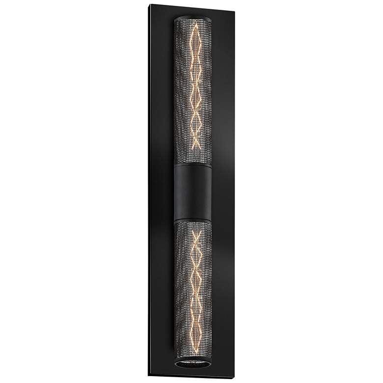 Image 1 Urban Edge 26" High Textured Black 2-Light Wall Sconce