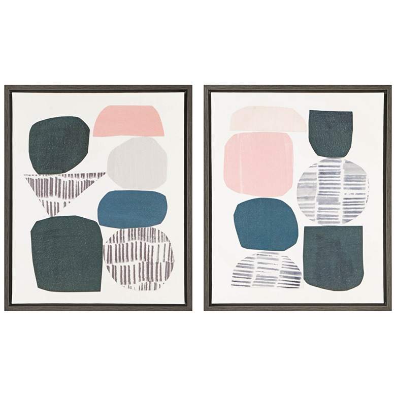 Image 2 Urban Habitat Gray Rock Garden 23 1/2 inchH 2-Piece Wall Art Set