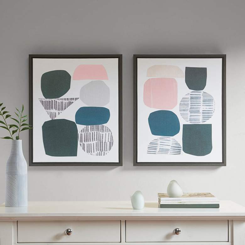 Image 1 Urban Habitat Gray Rock Garden 23 1/2"H 2-Piece Wall Art Set