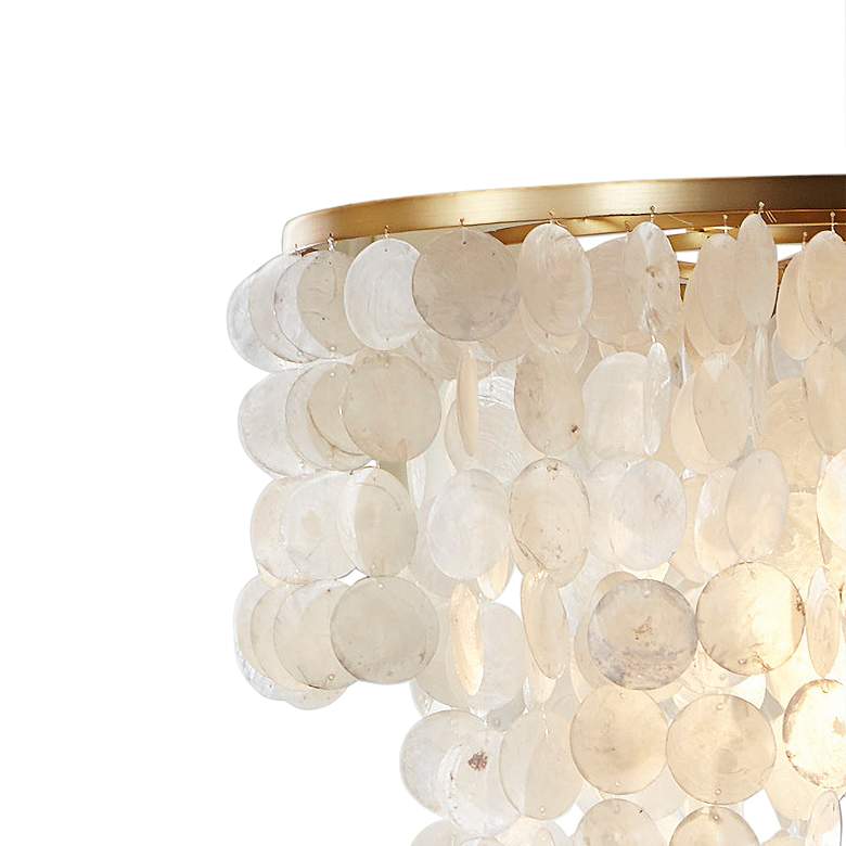 Image 3 Urban Habitat Isla 21 inch Wide Gold and White Shell Pendant Light more views