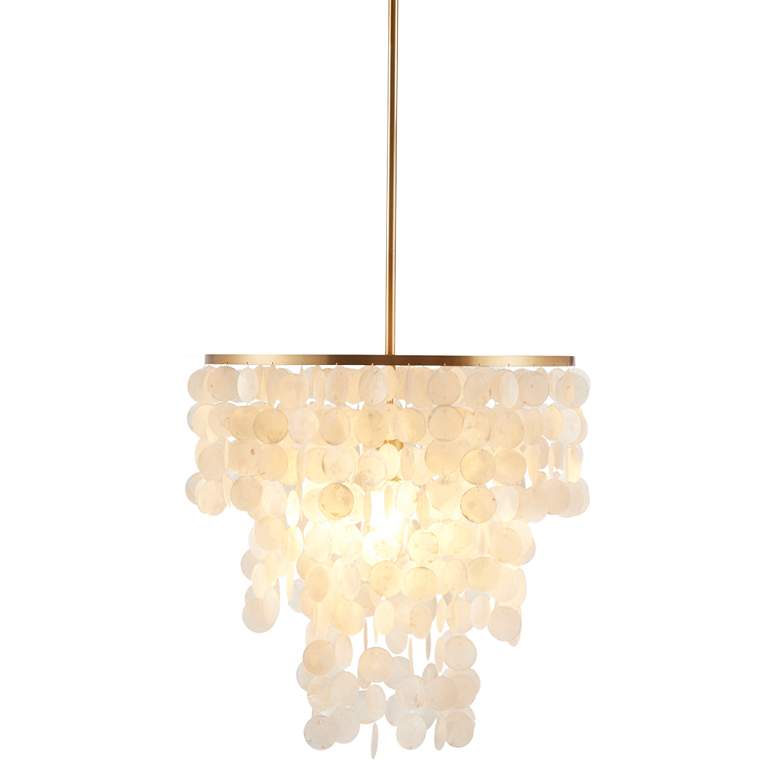 Image 5 Urban Habitat Isla 21 inch Wide Gold and White Shell Pendant Light more views