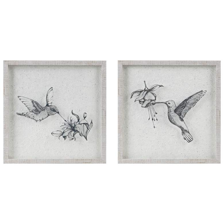 Image 1 Urban Habitat Neutral Humming Birds 2-Piece Framed Graphics Wall Art Set