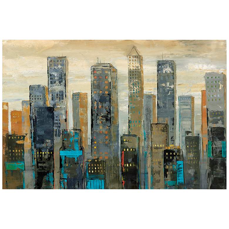 Image 4 Urban Lights I and II 50 3/4 inchW 2-Piece Glass Wall Art Set more views