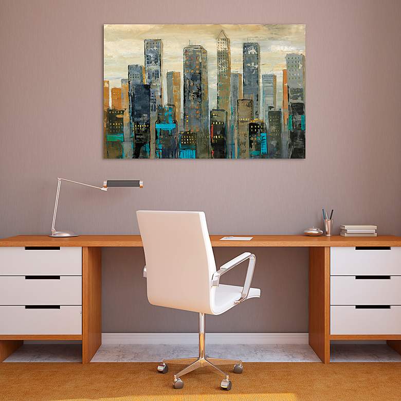 Image 5 Urban Lights I and II 50 3/4"W 2-Piece Glass Wall Art Set more views