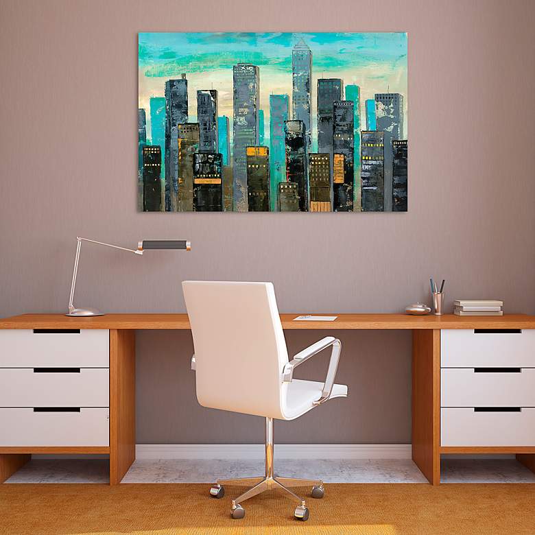 Image 6 Urban Lights I and II 50 3/4"W 2-Piece Glass Wall Art Set more views