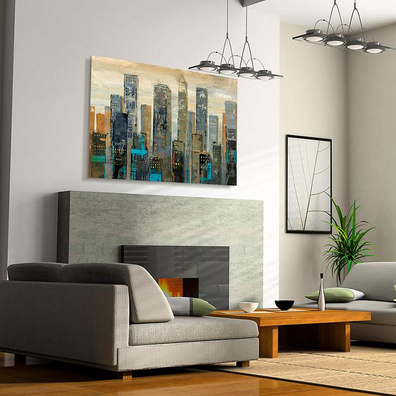 Image 7 Urban Lights I and II 50 3/4"W 2-Piece Glass Wall Art Set more views