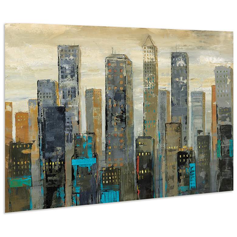 Image 2 Urban Lights I" Frameless Free Floating Tempered Art Glass Wall Art more views