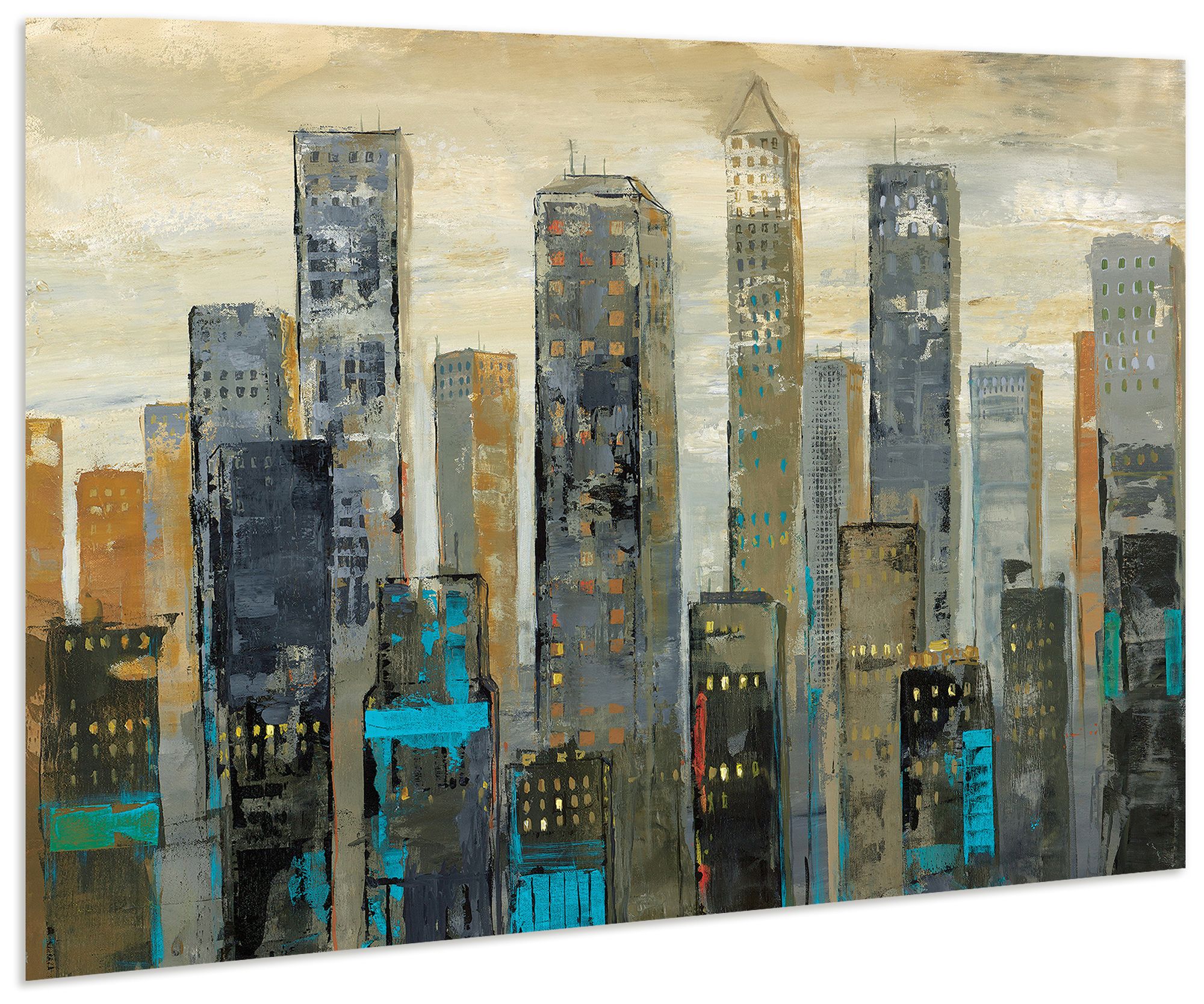 Image 2 Urban Lights I" Frameless Free Floating Tempered Art Glass Wall Art more views