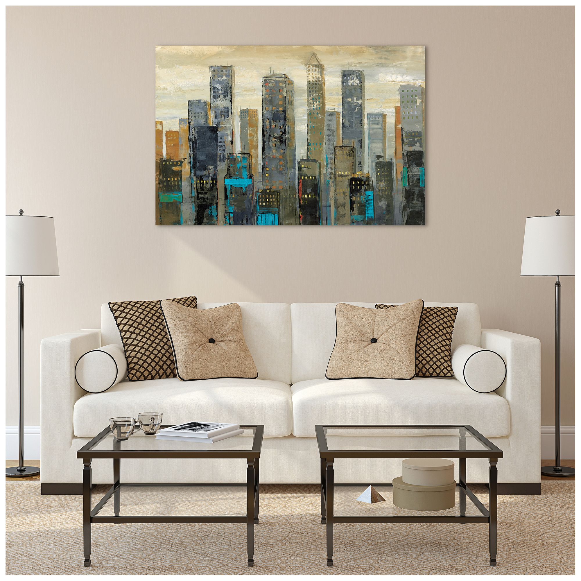 Image 5 Urban Lights I" Frameless Free Floating Tempered Art Glass Wall Art more views
