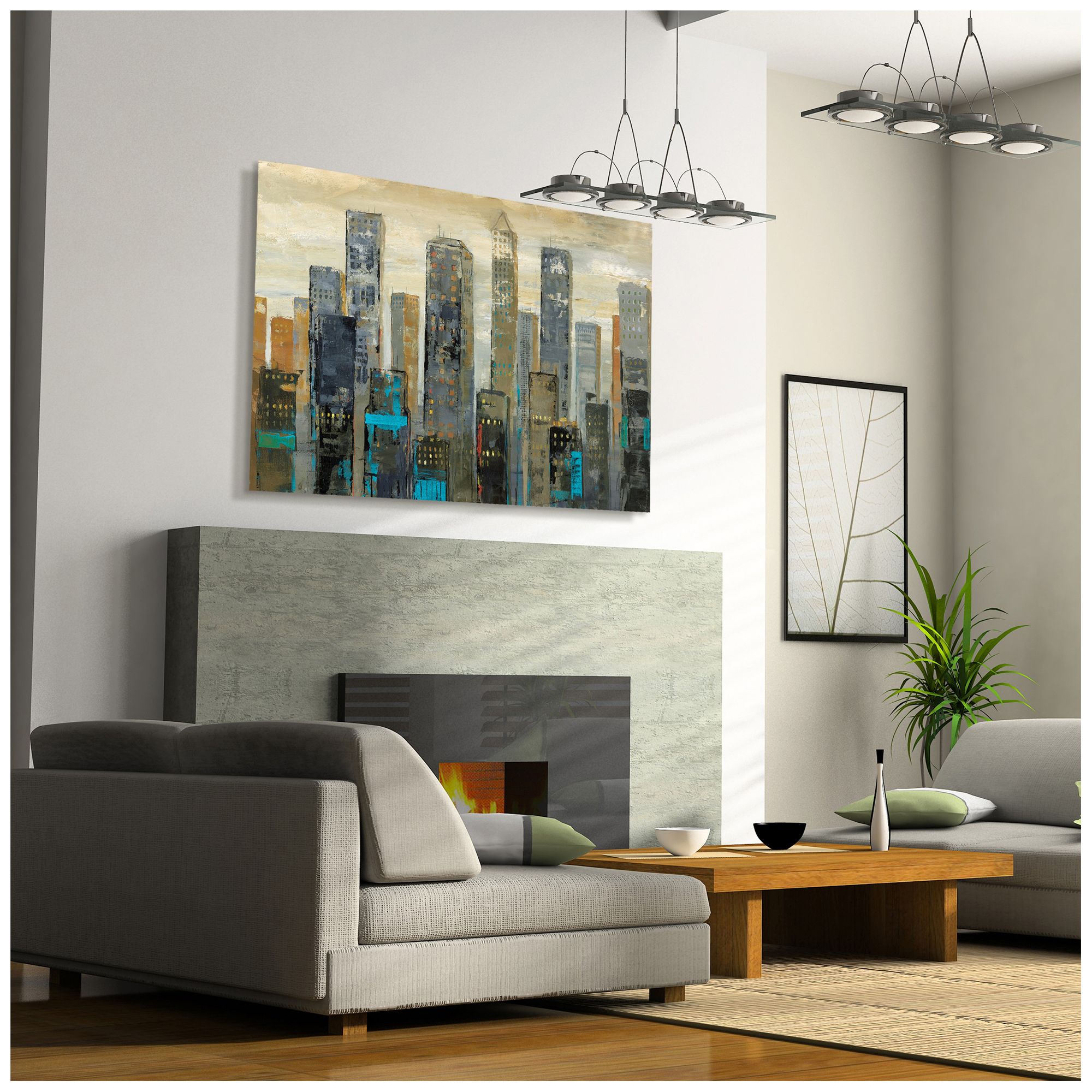 Image 6 Urban Lights I" Frameless Free Floating Tempered Art Glass Wall Art more views