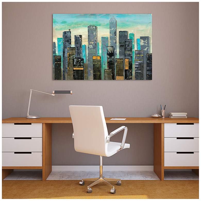Image 5 Urban Lights II" Frameless Free Floating Tempered Art Glass Wall Art more views