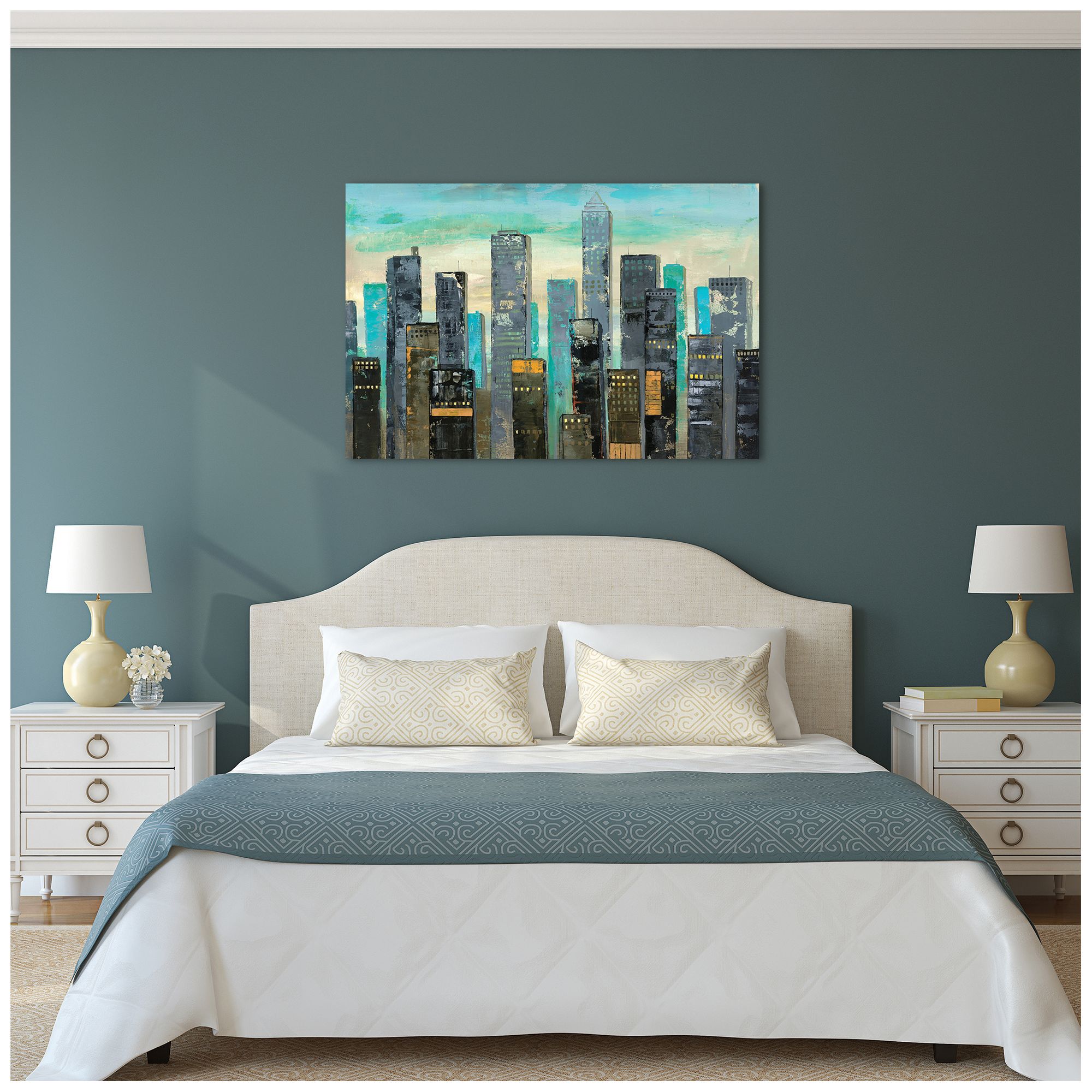 Image 3 Urban Lights II" Frameless Free Floating Tempered Art Glass Wall Art more views