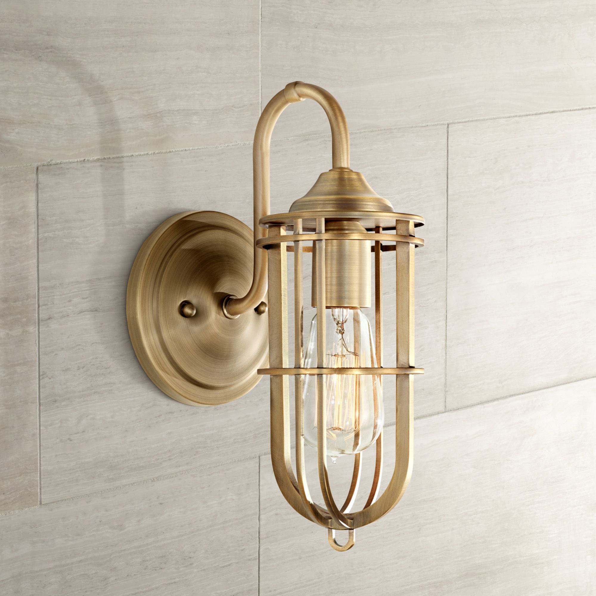 Brushed deals brass sconce