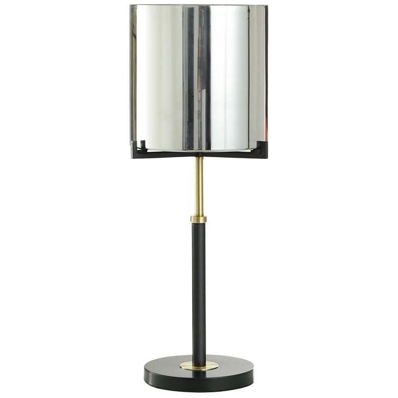 Image 1 Urban Smoke 26"H Black And Gold Steel Table Lamp w/ Smoked Chrome Shad