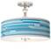 Urban Stripes Giclee 16" Wide Semi-Flush Ceiling Light