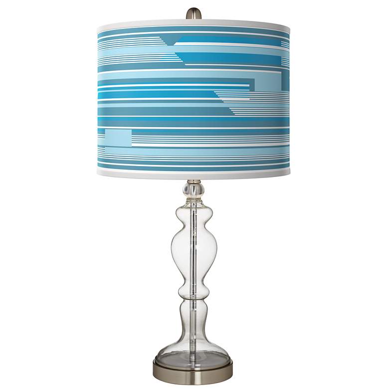 Image 1 Urban Stripes Giclee Apothecary Clear Glass Table Lamp