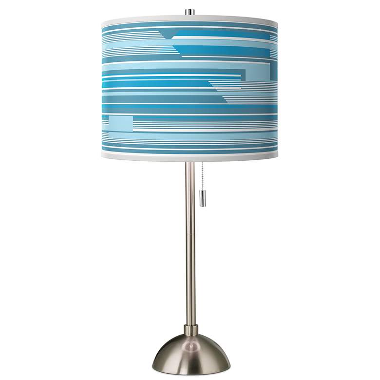 Image 1 Urban Stripes Giclee Brushed Nickel Table Lamp