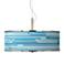 Urban Stripes Giclee Glow 20" Wide Pendant Light