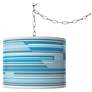 Urban Stripes Giclee Glow Plug-In Swag Pendant