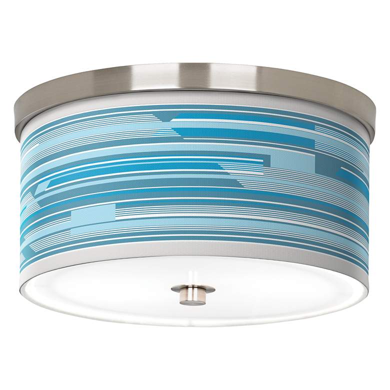 Image 1 Urban Stripes Giclee Nickel 10 1/4" Wide Ceiling Light