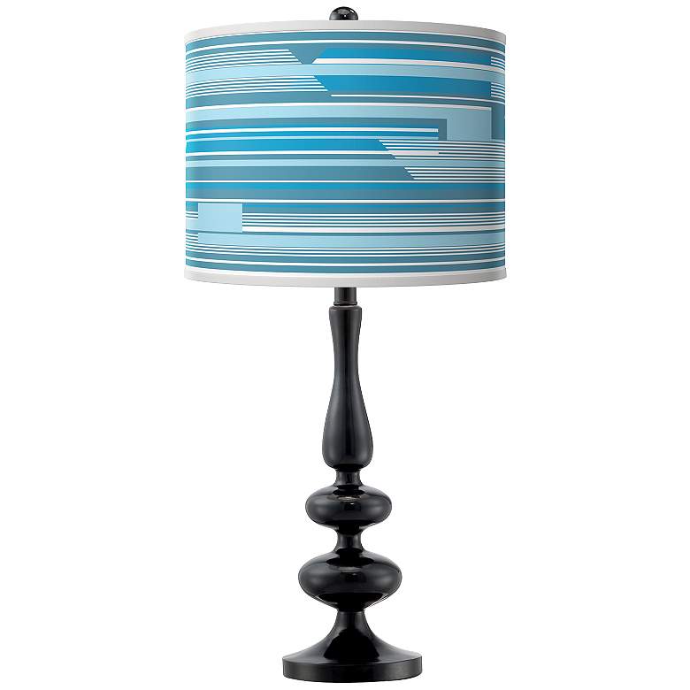 Image 1 Urban Stripes Giclee Paley Black Table Lamp