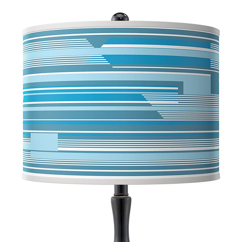 Image 2 Urban Stripes Giclee Paley Black Table Lamp more views