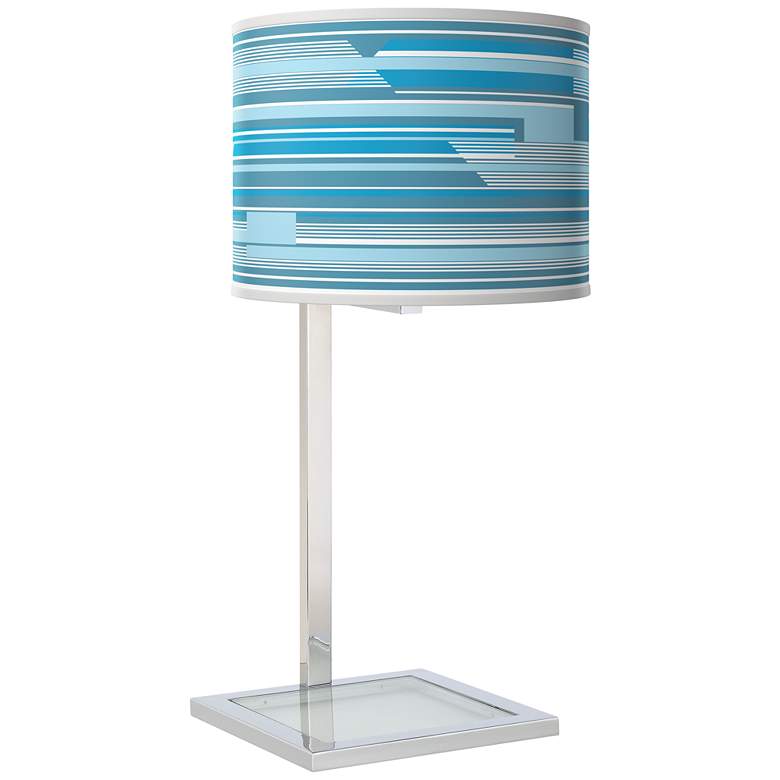 Image 1 Urban Stripes Glass Inset Table Lamp