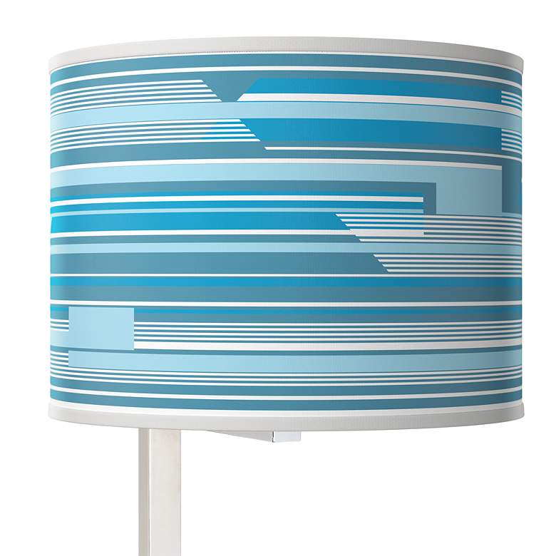 Image 2 Urban Stripes Glass Inset Table Lamp more views